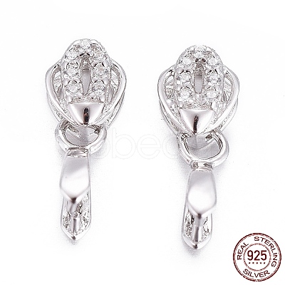 Anti-Tarnish Rhodium Plated 925 Sterling Silver Pendant Bails STER-L058-021P-1