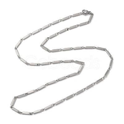 Non-Tarnish 201 Stainless Steel Bar Link Chain Necklaces for Men Women NJEW-G112-07D-P-1