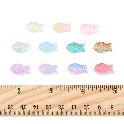 50Pcs Transparent Spray Painted Glass Beads GLAA-FS0002-06A-1
