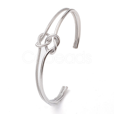 Brass Wire Wrap Knot Cuff Bangles BJEW-D039-38P-1