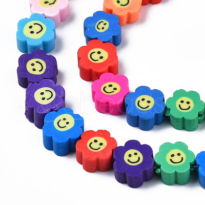 Handmade Polymer Clay Bead Strands CLAY-N006-73-1