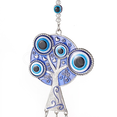 Handmade Lampwork Evil Eye Wind Chines HJEW-C001-09-1
