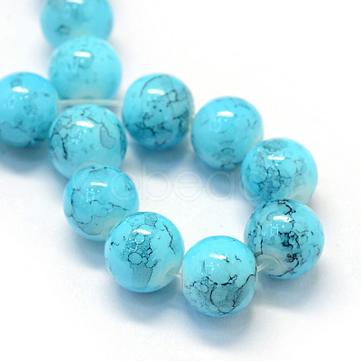 Baking Paint Glass Round Bead Strands DGLA-Q019-8mm-76-1
