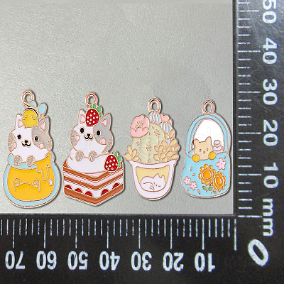 20Pcs 4 Style Alloy Enamel Pendants ENAM-CJ0001-111-1