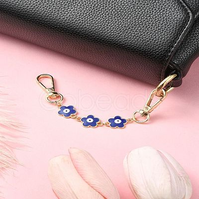 Alloy Enamel Evil Eye Flower Link Bag Strap FIND-YW00004-1