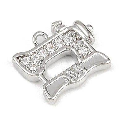 Brass Micro Pave Clear Cubic Zirconia Pendants KK-L238-20P-1