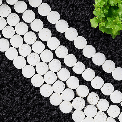 5 Strands Natural Lava Rock Round Beads Strands G-LT0001-02C-01-1