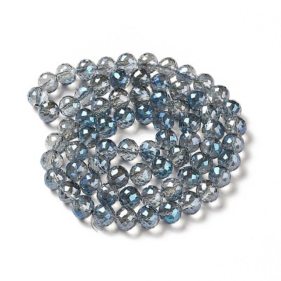 Faceted(128 Facets) Electroplated Glass Beads Strands GLAA-H023-01-1
