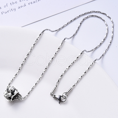 Non-Tarnish 304 Stainless Steel Boston Link Chain Necklace NJEW-S420-006C-P-1