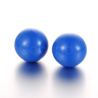 No Hole Spray Painted Brass Round Ball Beads Fit Cage Pendants KK-J229-03-1