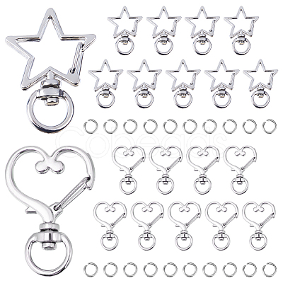 20Sets 2 Styles Alloy Swivel Clasps FIND-SC0011-12-1