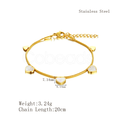 Elegant Stainless Steel Heart Charm Bracelets YI5827-2-1
