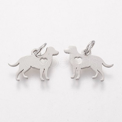 Non-Tarnish 304 Stainless Steel Puppy Pendants STAS-Q201-T464S-1