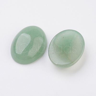 Natural Green Aventurine Flat Back Cabochons G-G741-30x40mm-14-1