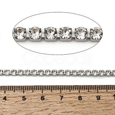 304 Stainless Steel Rhinestone Cup Chains CHS-B015-01P-1