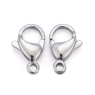 Tarnish Resistant 304 Stainless Steel Lobster Claw Clasps STAS-AB13-1