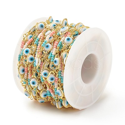 Glass Evil Eye Link Chain CHC-E024-12G-1