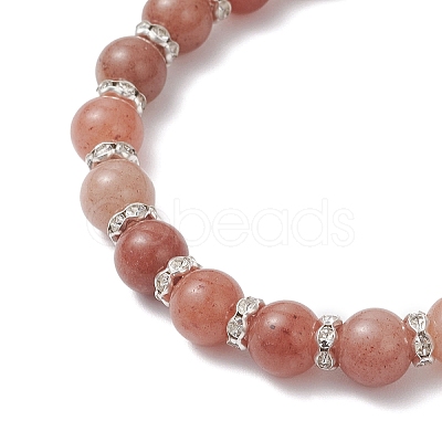 Natural Purple Aventurine Beads Stretch Bracelets for Women BJEW-JB12625-02-1