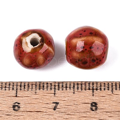 Vintage Porcelain Corrugated Beads PORC-N013-11O-1