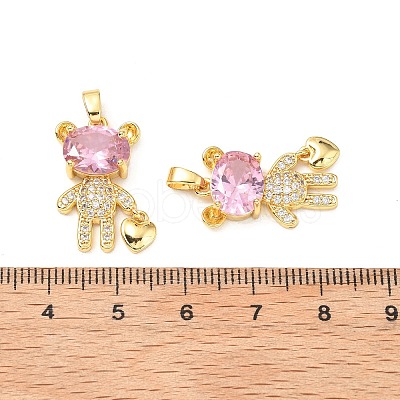 Brass Micro Pave Cubic Zirconia Pendants KK-G533-14G-02-1