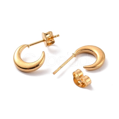 PVD Vacuum Plating 304 Stainless Steel Crescent Moon Stud Earrings for Women EJEW-F280-05A-G-1