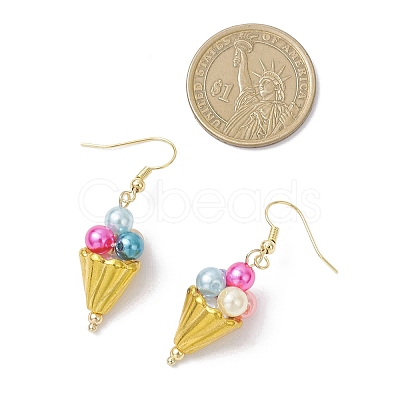 Ice Cream Alloy Acrylic Dangle Earrings EJEW-TA00766-1