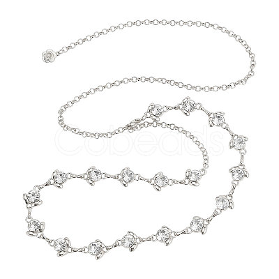 Alloy Flower Link Chain Waist Chains FIND-WH0421-95P-1