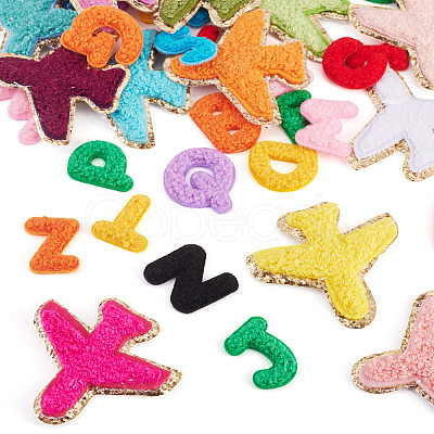 76Pcs 2 Sets 2 Styles Polyester Clothing Patches PATC-TA0001-42-1