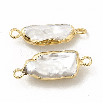 Baroque Natural Keshi Pearl Connector Charms PEAR-P004-10KCG-1