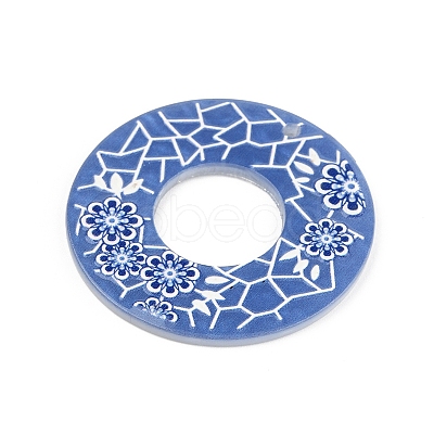 Opaque Printed Relief Acrylic Pendants LS-OACR-R007-03D-1