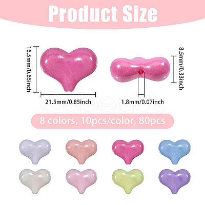 80Pcs 8 Colors Electroplate Opaque Acrylic Beads OACR-CA0001-24-1