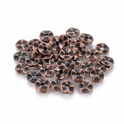 Tibetan Style Wavy Spacer Beads TIBEB-A101871-R-LF-1