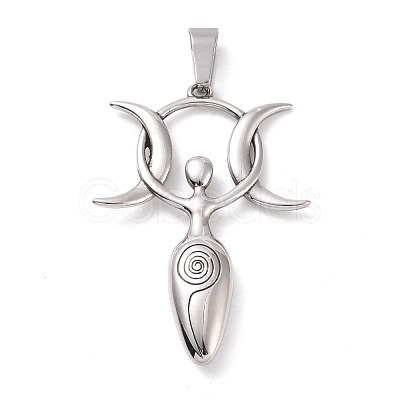 Non-Tarnish 304 Stainless Steel Manual Polishing Big Pendants STAS-G276-07P-1