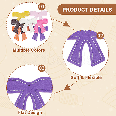 16Pcs 8 Colors PU Leather Pendants DIY-CL0001-29-1