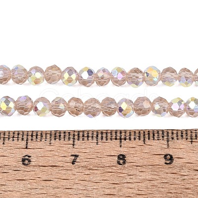 AB Color Plated Transparent Glass Rondelle Beads Strands EGLA-T029-4mm-10D-1