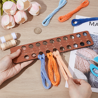 Rectangle Wood Thread Holder DIY-WH0671-118-1