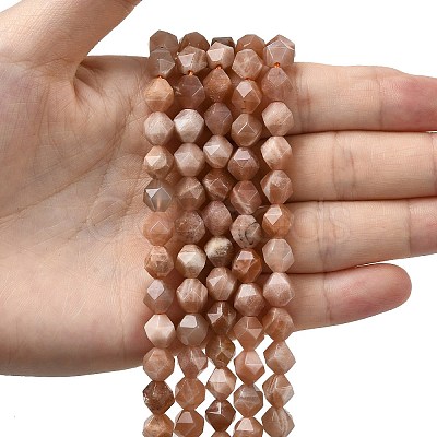 Natural Peach Moonstone Beads Strands G-Z119-A18-02-1