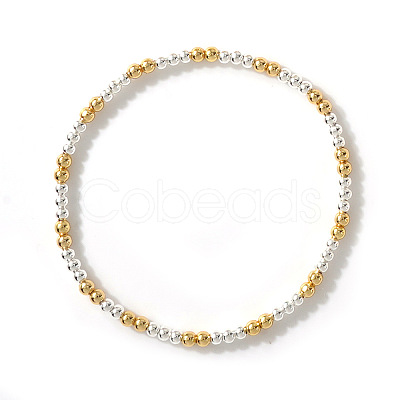 Brass Round Beads Stretch Bracelets for Women HH7054-3-1