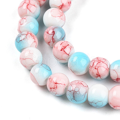 Baking Paint Glass Beads Strands DGLA-N003-6mm-C03-1
