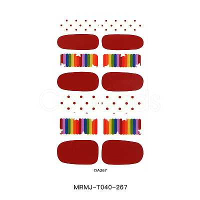 Rainbow Polka Dot Style Full Cover Nail Wraps Stickers LS-MRMJ-T040-267-1