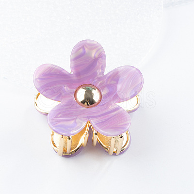 Flower Shape PVC Claw Hair Clips PW-WG78669-01-1