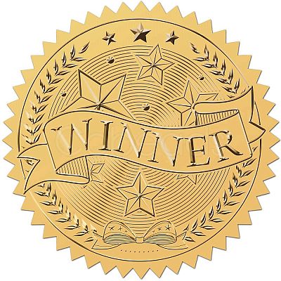 34 Sheets Self Adhesive Gold Foil Embossed Stickers DIY-WH0509-074-1