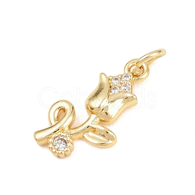 Valentine's Day Brass Micro Pave Clear Cubic Zirconia Pendants KK-D258-07G-02-1