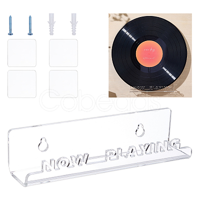 Acrylic Wall Mounted Record Album Display Stands ODIS-WH0007-61-1