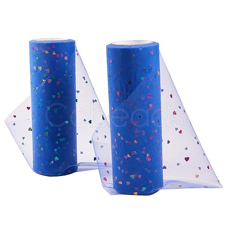 Heart Glitter Sequin Deco Mesh Ribbons OCOR-BC0007-21-1
