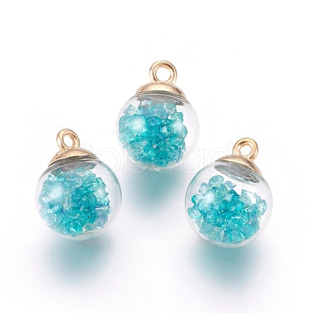 Transparent Glass Bottle Pendants GLAA-L018-12-1