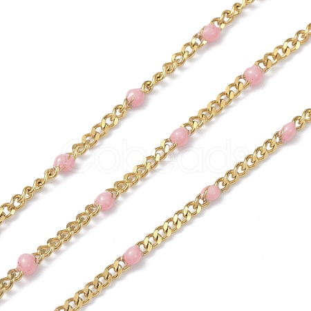 Ion Plating(IP) 304 Stainless Steel Enamel Curb Chains CHS-P013-01G-08-1