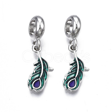 Rack Plating Alloy Enamel European Dangle Charms MPDL-N039-039-1