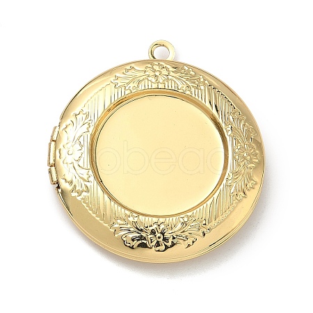 Brass Locket Pendants KK-P342-01C-G-1