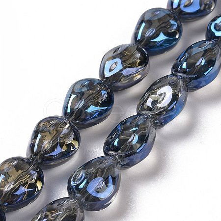 Transparent Electroplate Glass Beads Strands GLAA-C025-02M-1
